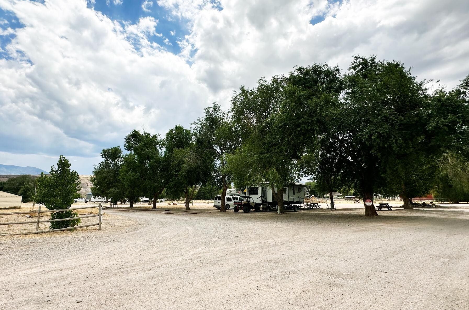 RV park campground with trees